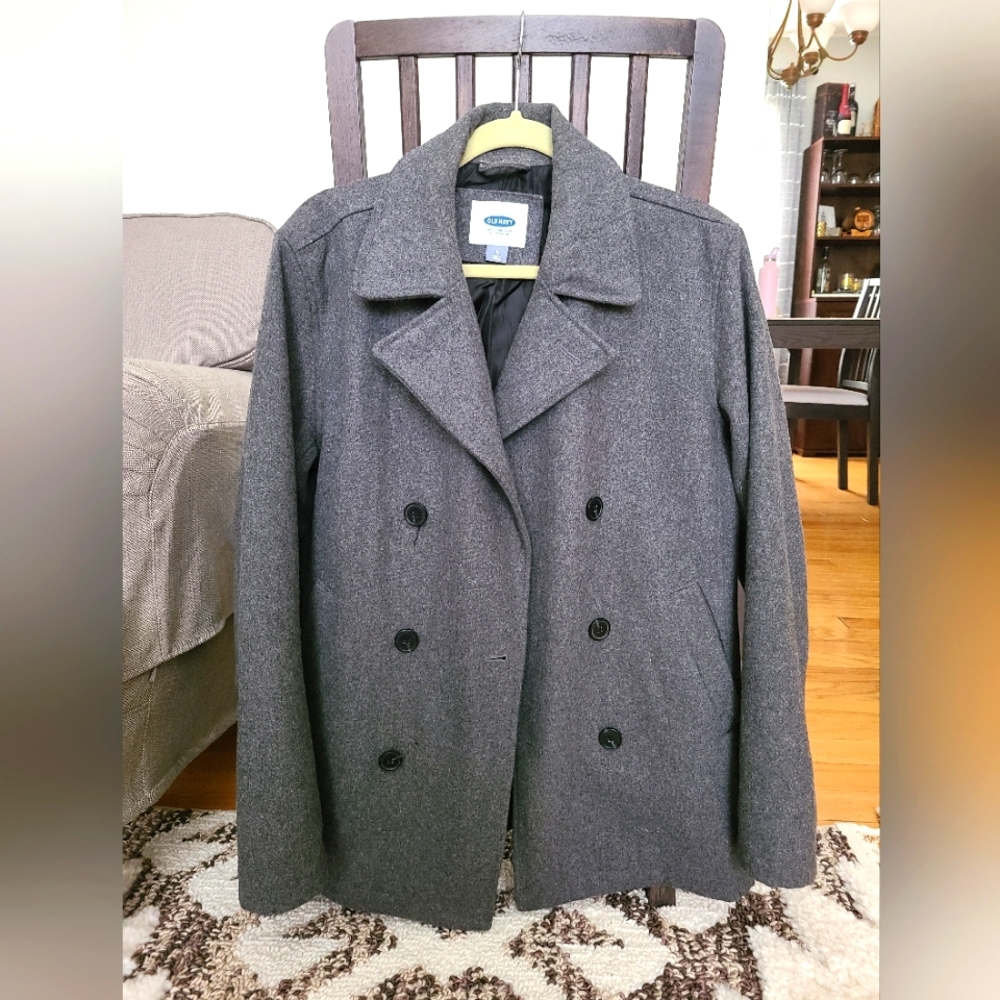 Men's Peacoat, Old Navy, Size M, Gray